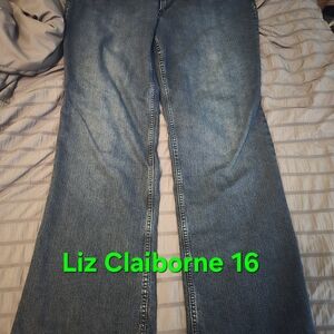 Liz Claiborne Women's Dark Blue Flare Jeans
